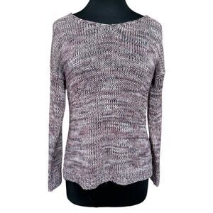 Charlotte Russe Mauve Marled Lace Up Back Sweater Women's M Cozy Fall Top